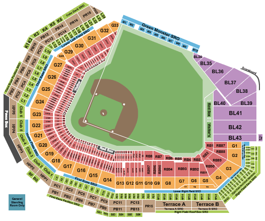 Fenway Park Red Sox Seating Chart